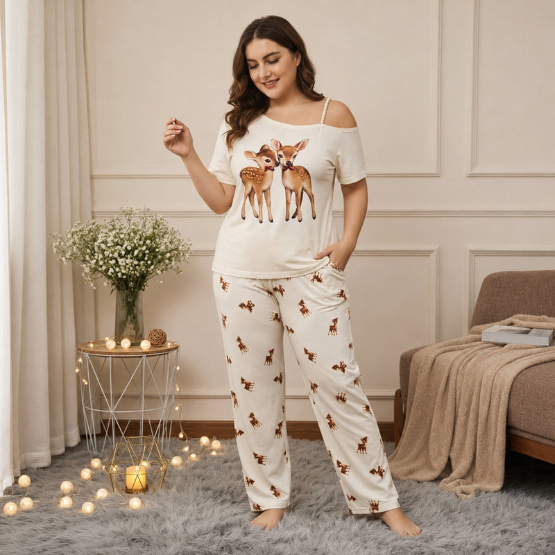 NO1256 women's printed pajama set wholesale - image 4