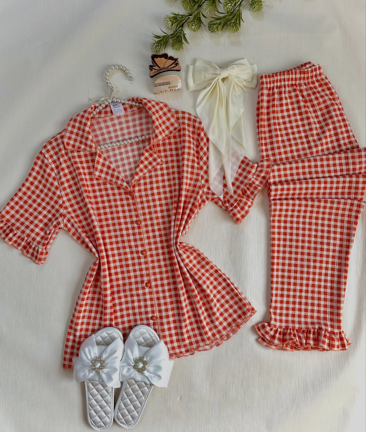 NO1280 women's cherry print short-sleeve pajama set wholesale - image 4