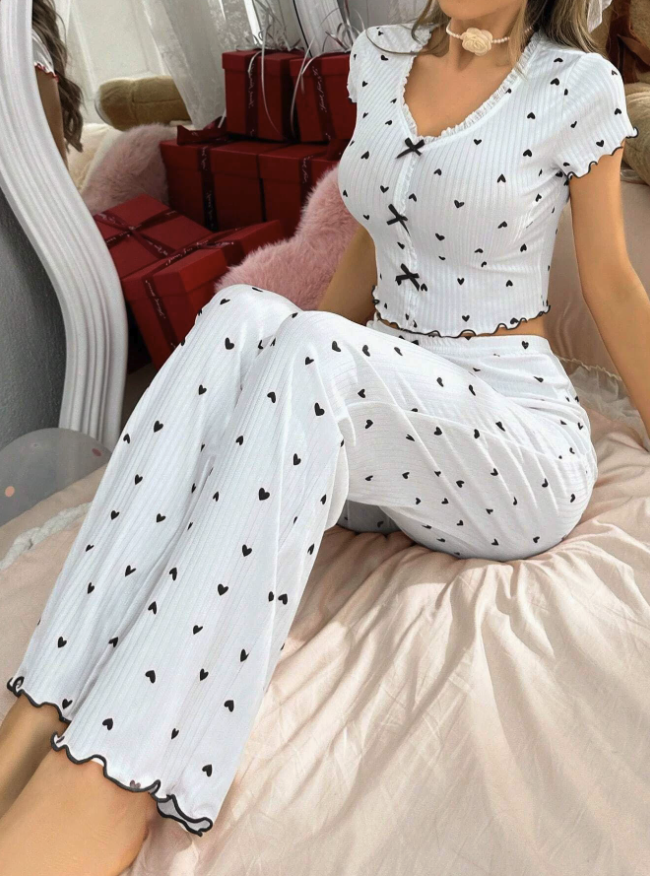 NO1203# Women Printed Camisole Long Pants Pajama Set Wholesale