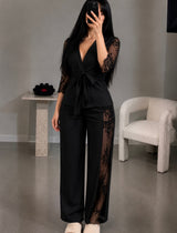 Lace-Panel Wrap Lounge Set — image 2