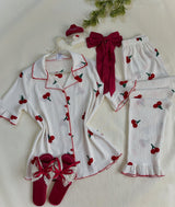 Printed Button-Front Pyjama Set — image 1