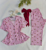 Floral Button-Front Pyjama Set — image 1