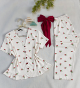 Floral Button-Front Pyjama Set — image 3