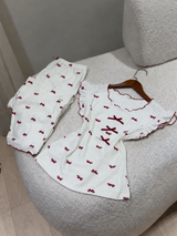 Bow-Detail Short-Sleeve Pyjama Set — image 2