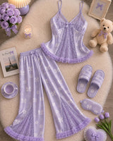 Lace-Trim Cami & Floral Trousers Pyjama Set — image 3