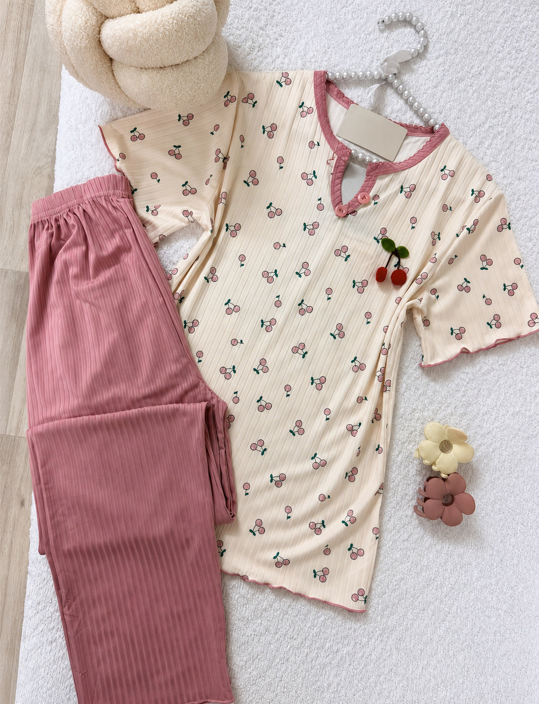 NO1249 women's printed short-sleeve pajama set wholesale - image 3