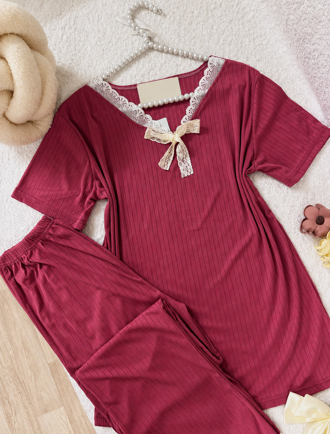 NO1260 women's short-sleeve loungewear set wholesale - image 2