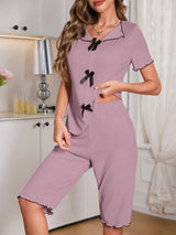 Bow-Detail Pyjama Shorts Set — image 3