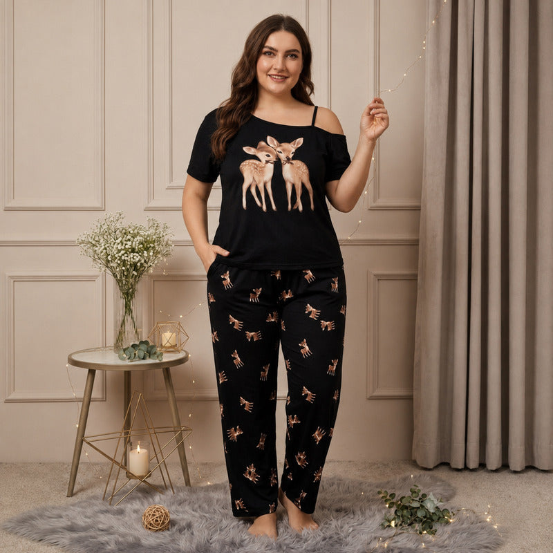 NO1256 women's printed pajama set wholesale - image 3
