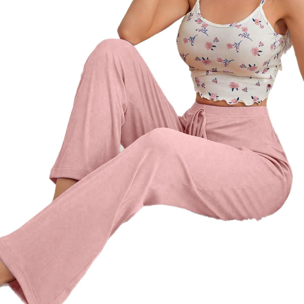 NO718 women's camisole wide-leg loungewear set wholesale - image 5