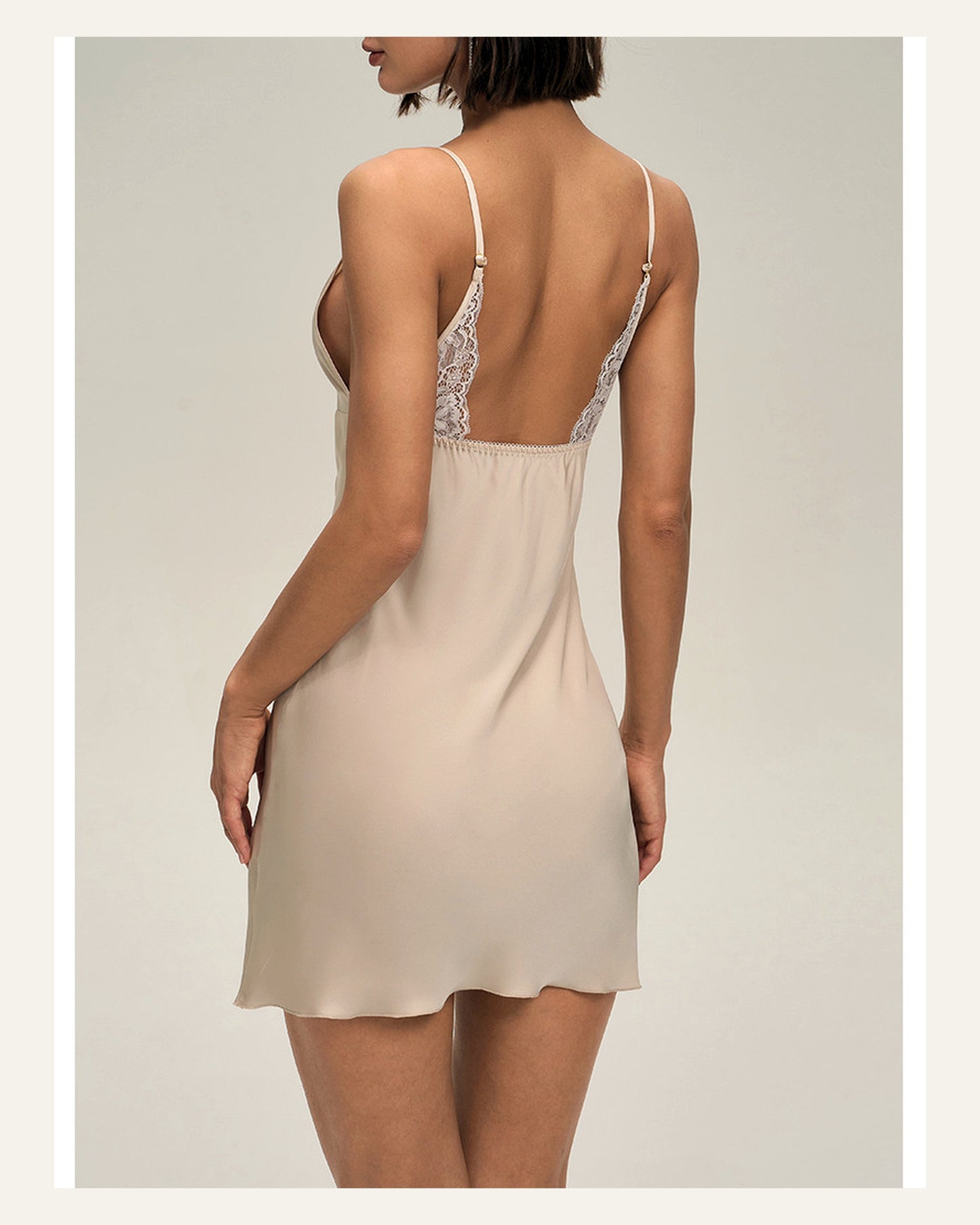 Lace V-Neck Satin Slip Nightdress