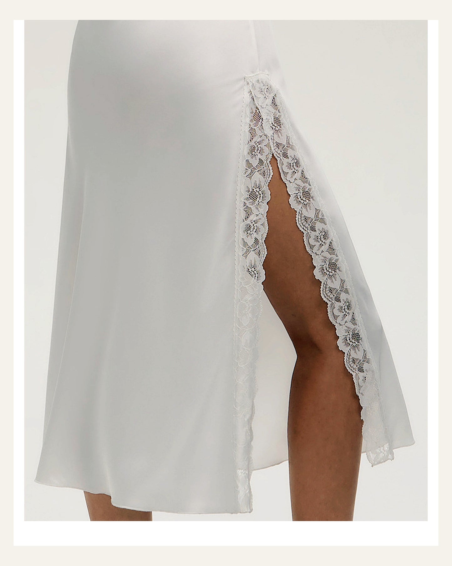 Lace Trim Satin Nightdress
