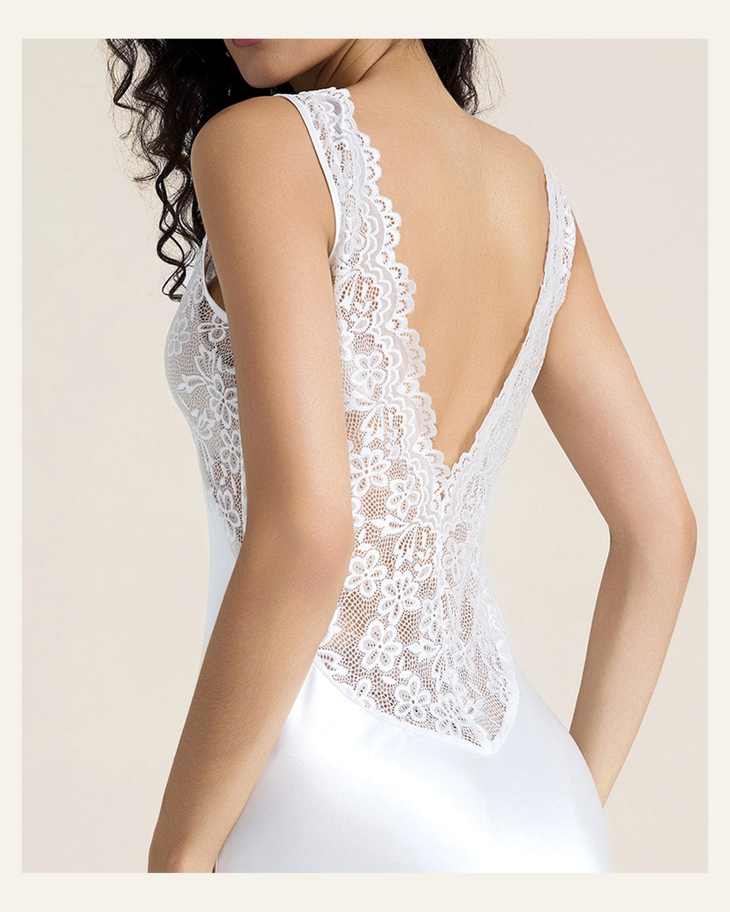 Lace Back Satin Slip Nightdress