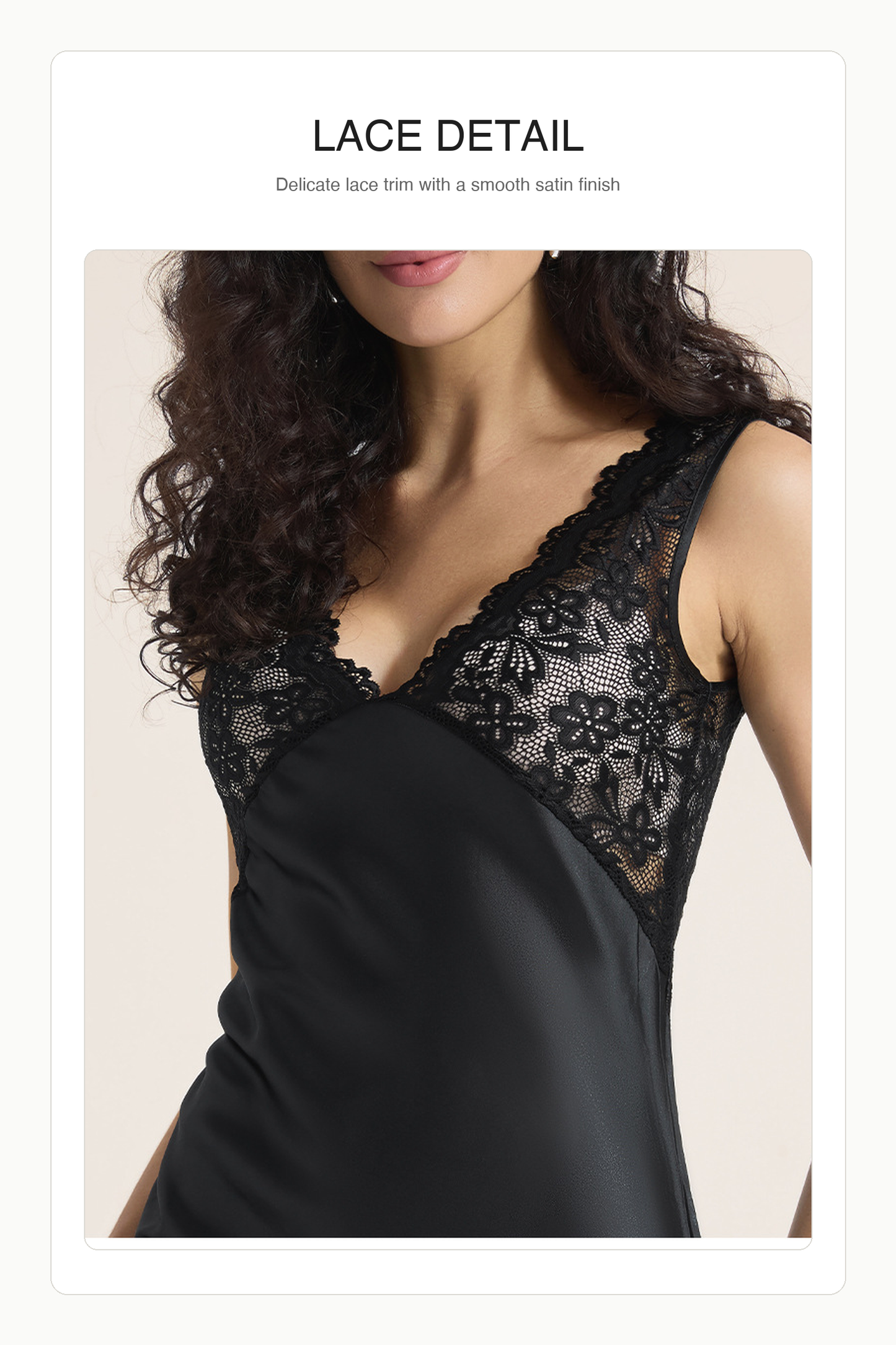Lace Back Satin Slip Nightdress