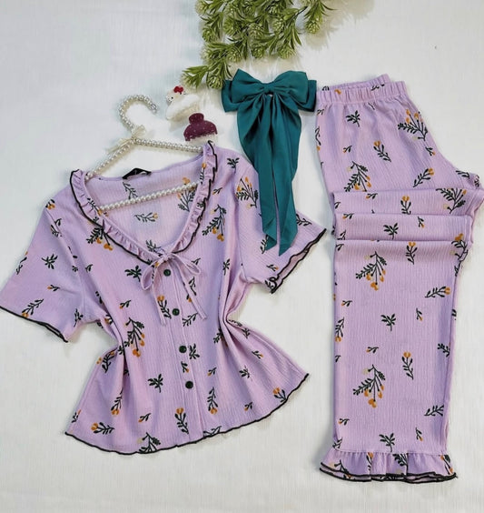 NO1270 women's floral print short-sleeve pajama set wholesale - image 1
