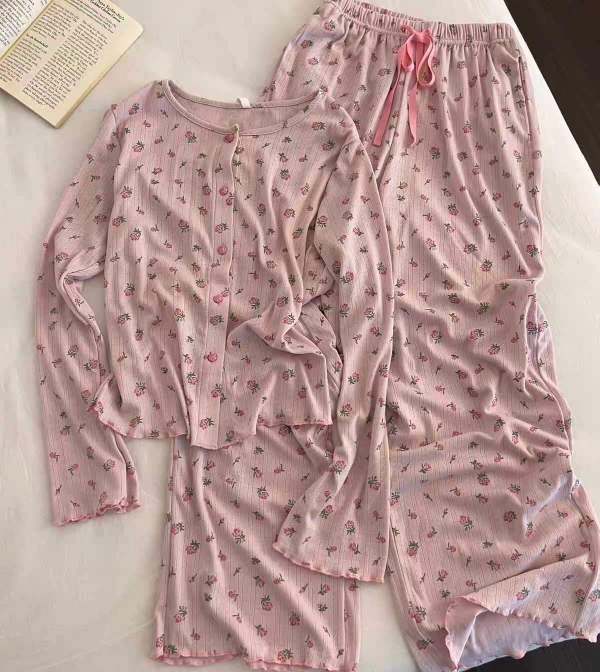 NO1279 women's floral short-sleeve shorts pajama set wholesale - image 5