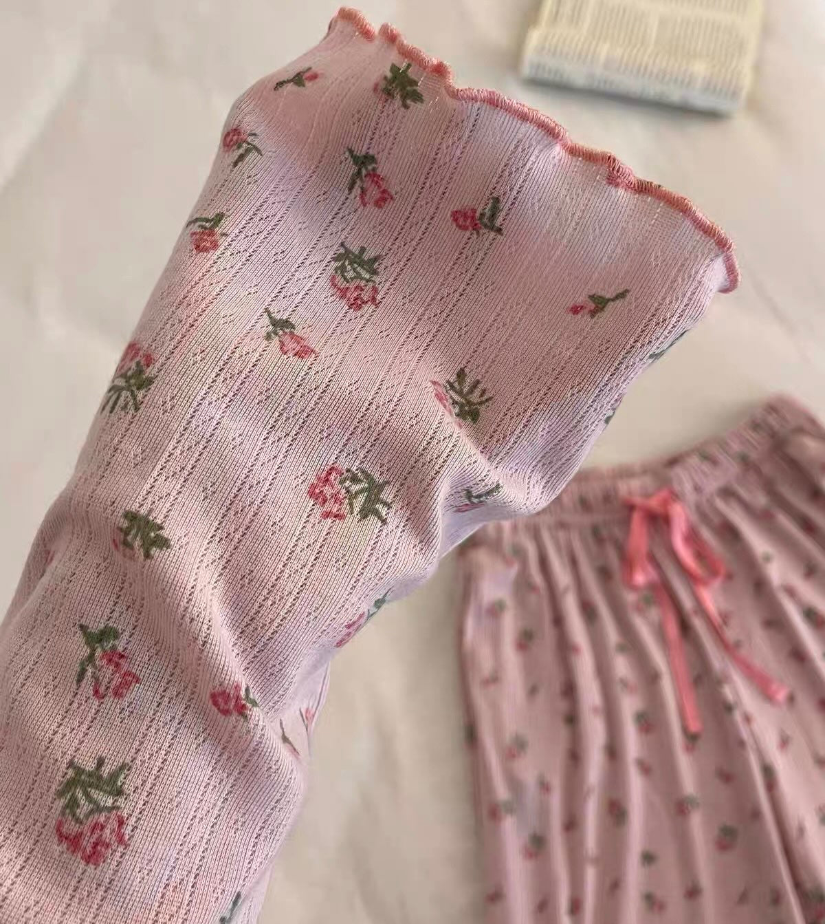 NO1279 women's floral short-sleeve shorts pajama set wholesale - image 6
