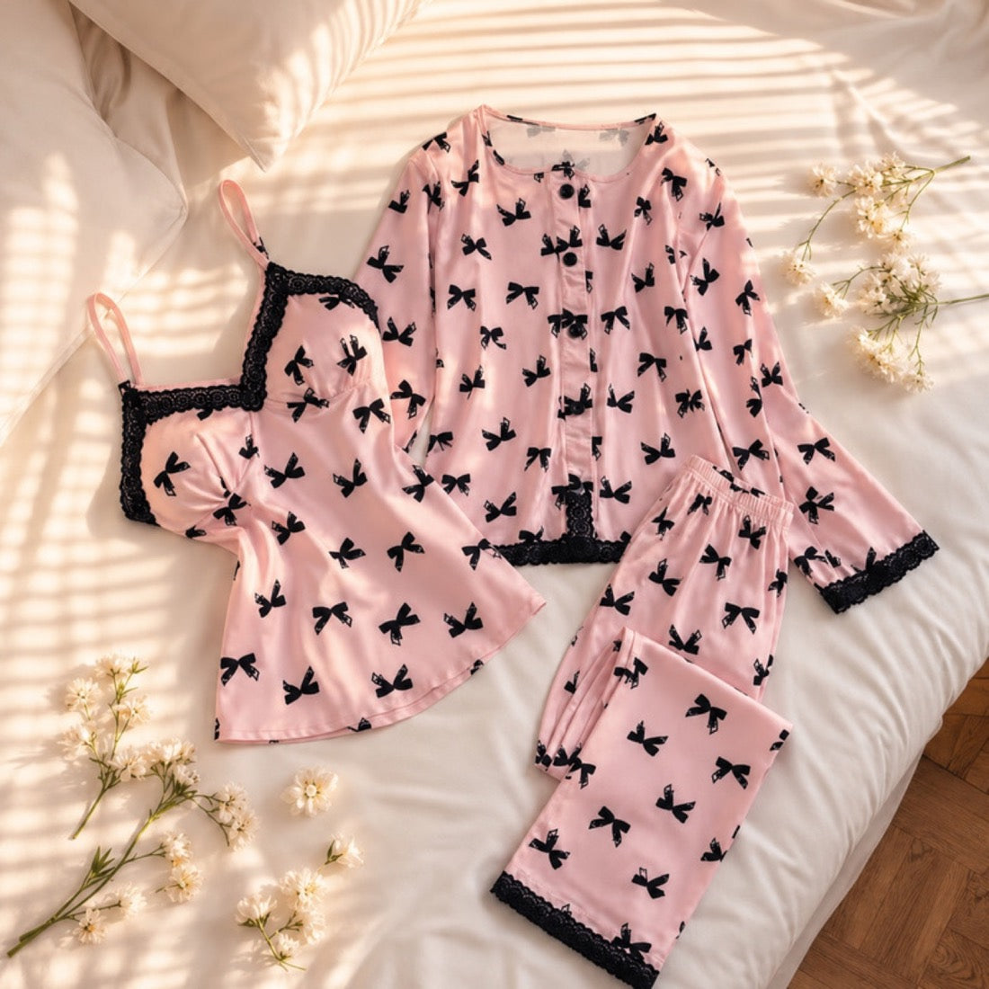 NO1254 women's butterfly print pajama set wholesale - image 1