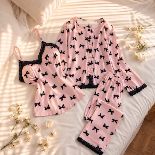 NO1254 women's butterfly print pajama set wholesale - image 1