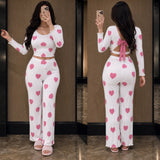 Heart Print Tie-Back Lounge Set — image 1