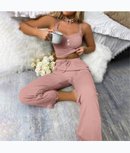 NO720 women's ribbed camisole loungewear set wholesale - image 1