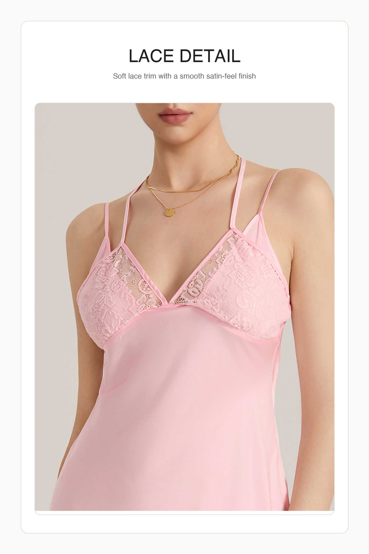 Lace Trim Satin Mini Nightdress
